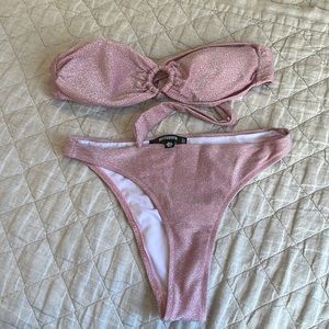 Pink shimmer size 0 misguided bikini